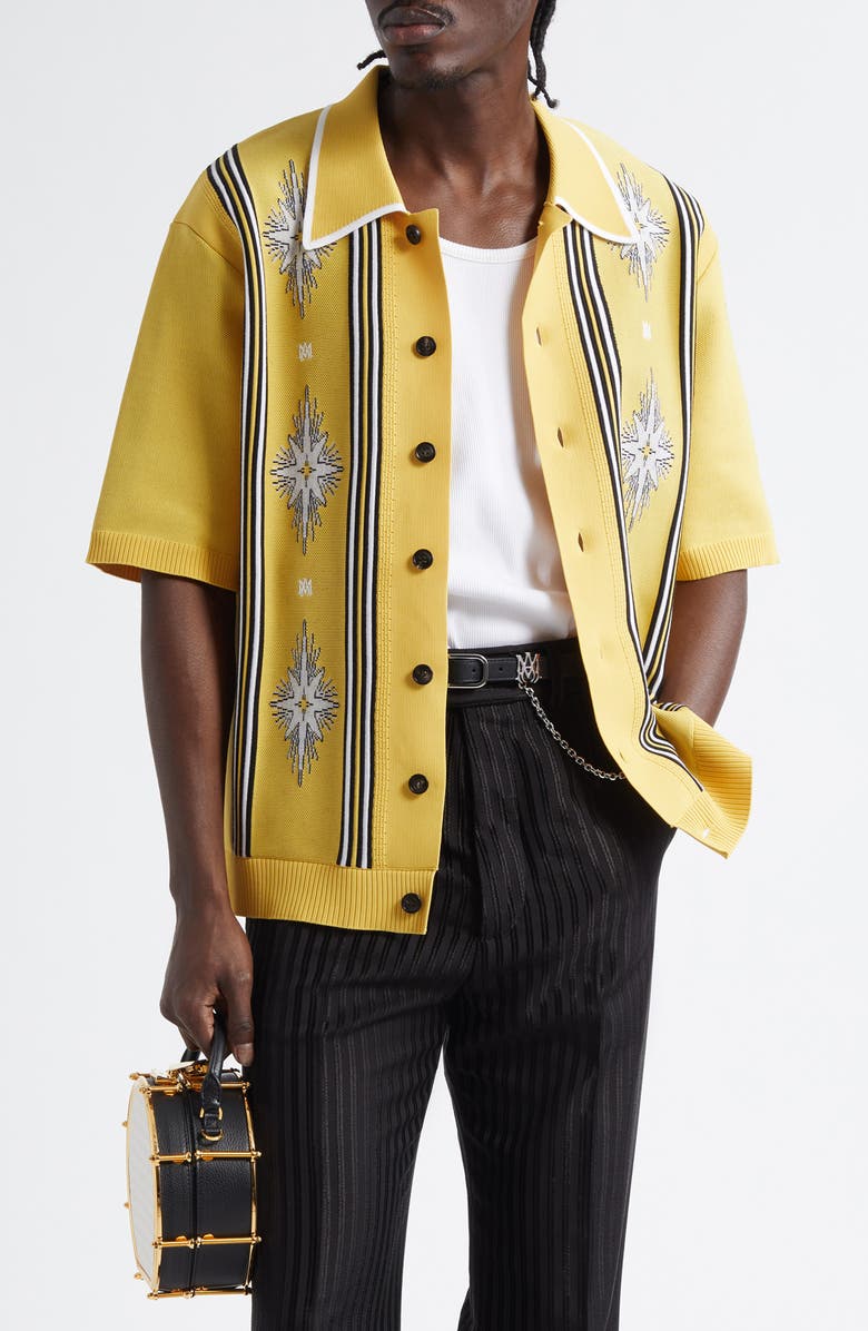 AMIRI Starburst Jacquard Cardigan, Main, color, 