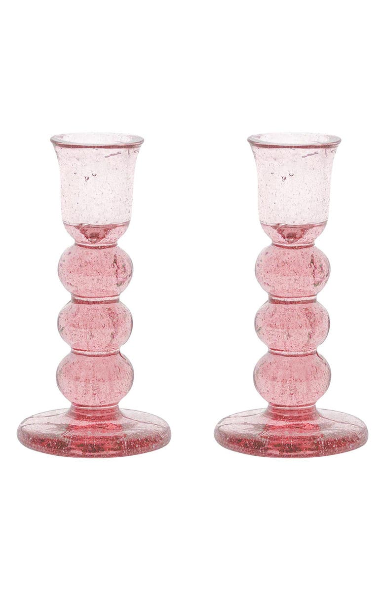 Juliska Provence Set of 2 Candlesticks, Main, color, Blush