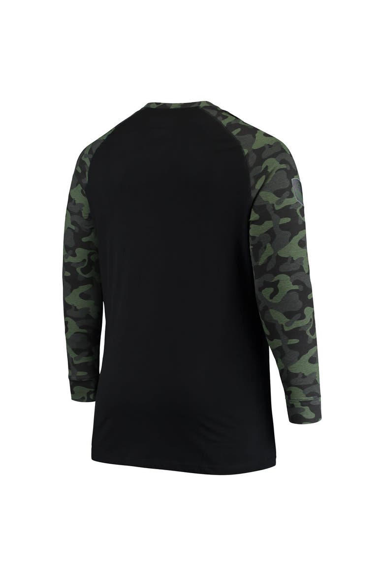 Men's Colosseum Black/Camo Penn State Nittany Lions OHT Military Appreciation Big & Tall Raglan Long Sleeve T-Shirt, Alternate, color, Black