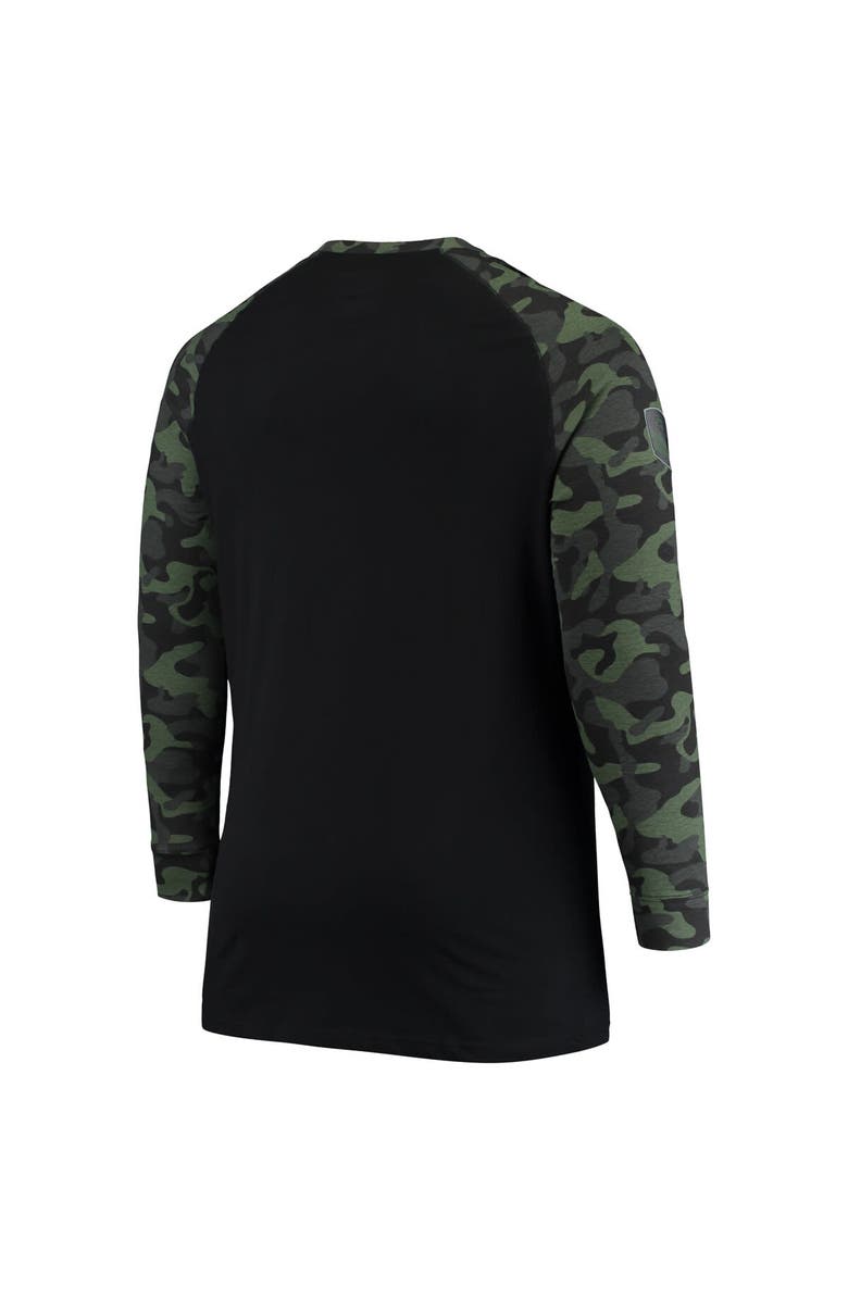 COLOSSEUM Men's Colosseum Black/Camo Penn State Nittany Lions OHT Military Appreciation Big & Tall Raglan Long Sleeve T-Shirt, Alternate, color, 