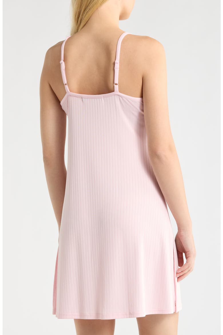 Rib Button Front Chemise, Alternate, color, ICY PINK