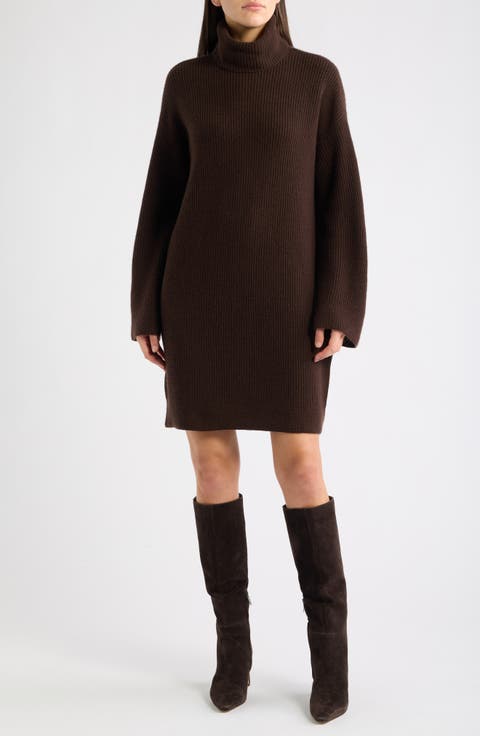 Areena Long Sleeve Wool & Cashmere Sweater Minidress