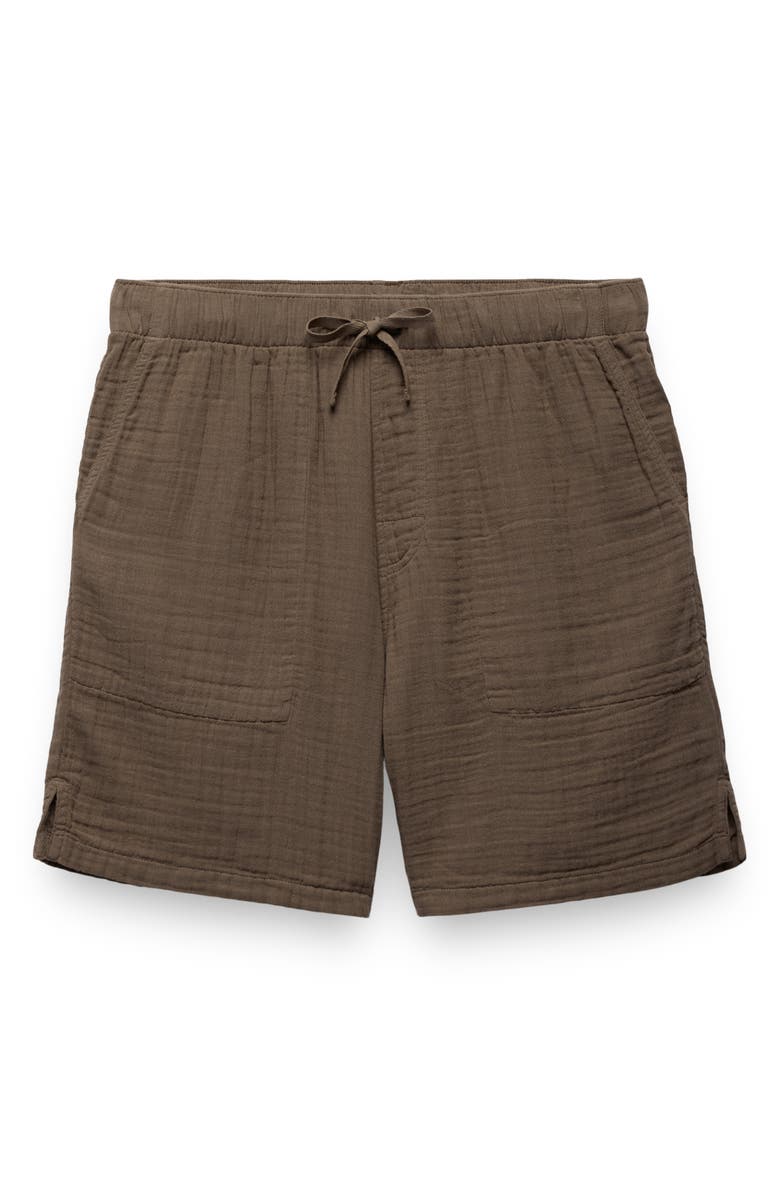 prAna Hideaways Organic Cotton Drawstring Shorts, Alternate, color, Mud