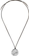 Reiss Orla Leather Cord Pendant Necklace