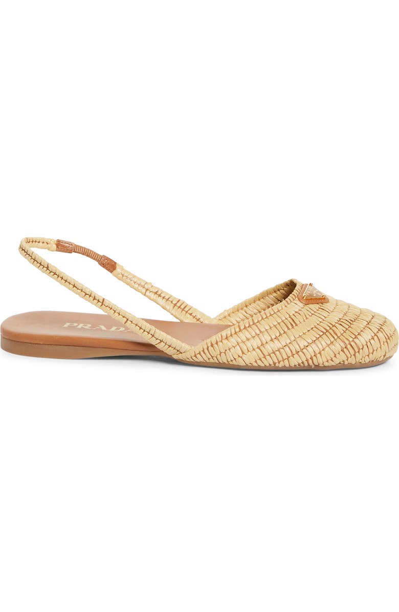 Prada Raffia Slingback Flat, Alternate, color,