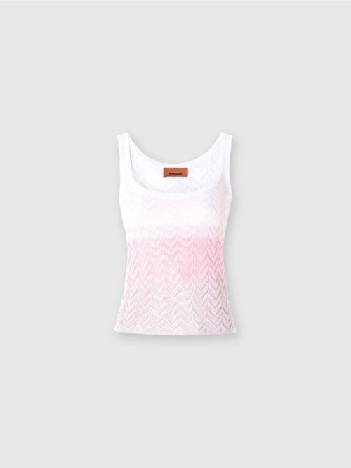 Missoni Shaded Chevron Viscose Tank Top In Multicoloured