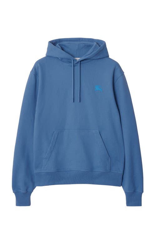Burberry Ekd Badge Cotton Hoodie In Pool