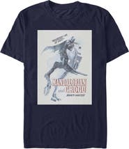Star Wars: The Mandalorian and Grogu Men's Wherever I Go He Goes Bounty Hunters Short Sleeve Graphic T-Shirt