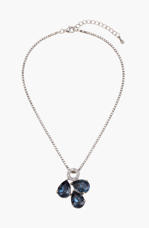 Teardrop Trio Cluster Pendant Necklace