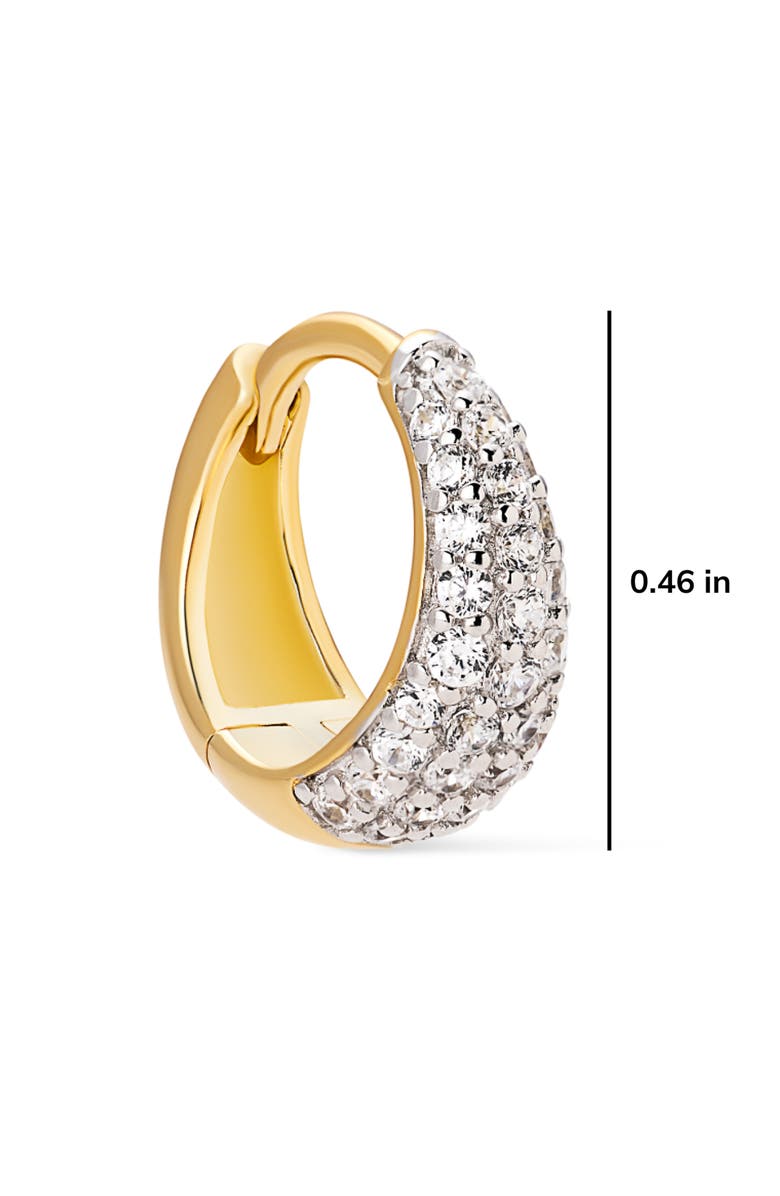 Ana Luisa Nate Pavé Huggie Hoop Earrings, Alternate, color, Yellow Gold / Clear