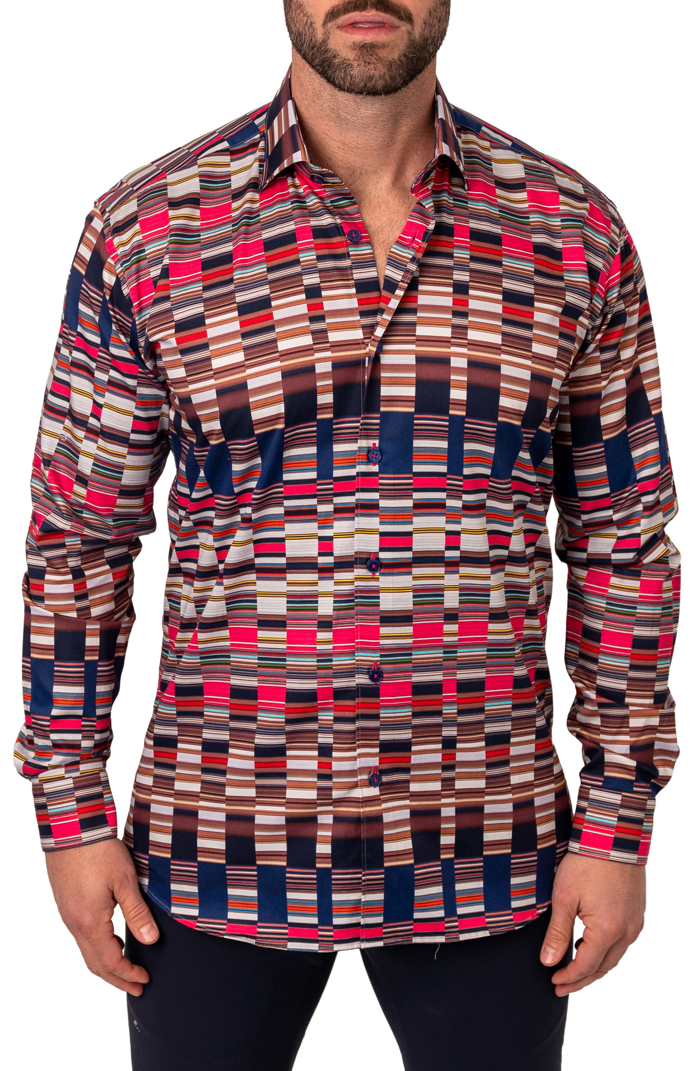 Maceoo Fibonacci Mirrors Cotton Button-Up Shirt