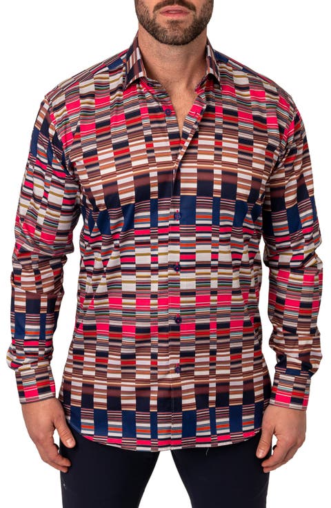 Fibonacci Mirrors Cotton Button-Up Shirt