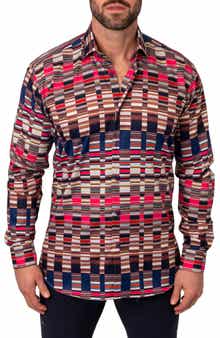 Maceoo Fibonacci Mirrors Cotton Button-Up Shirt