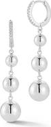 GLAZE JEWELRY Graduated Ball Drop Huggie Hoop Earrings