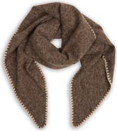 SAACHI Triangle Knit Trim Shawl