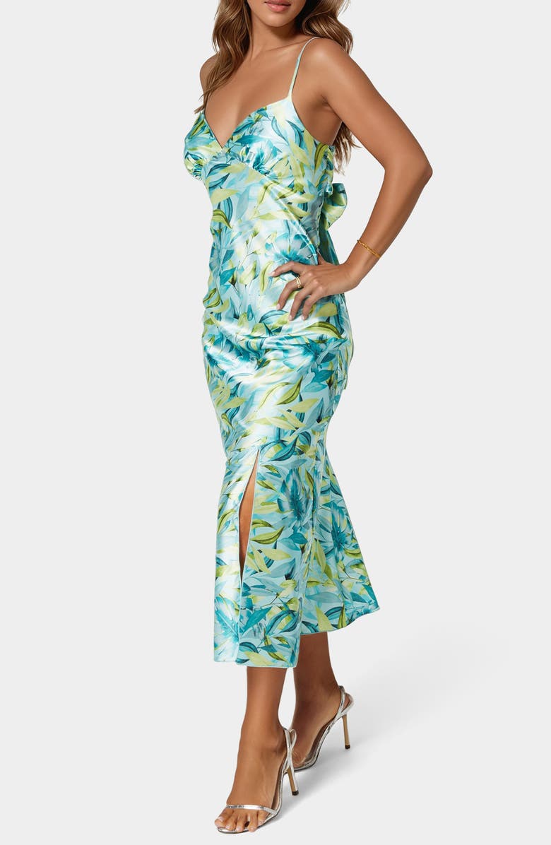 bebe Satin Midi Slipdress, Alternate, color, 