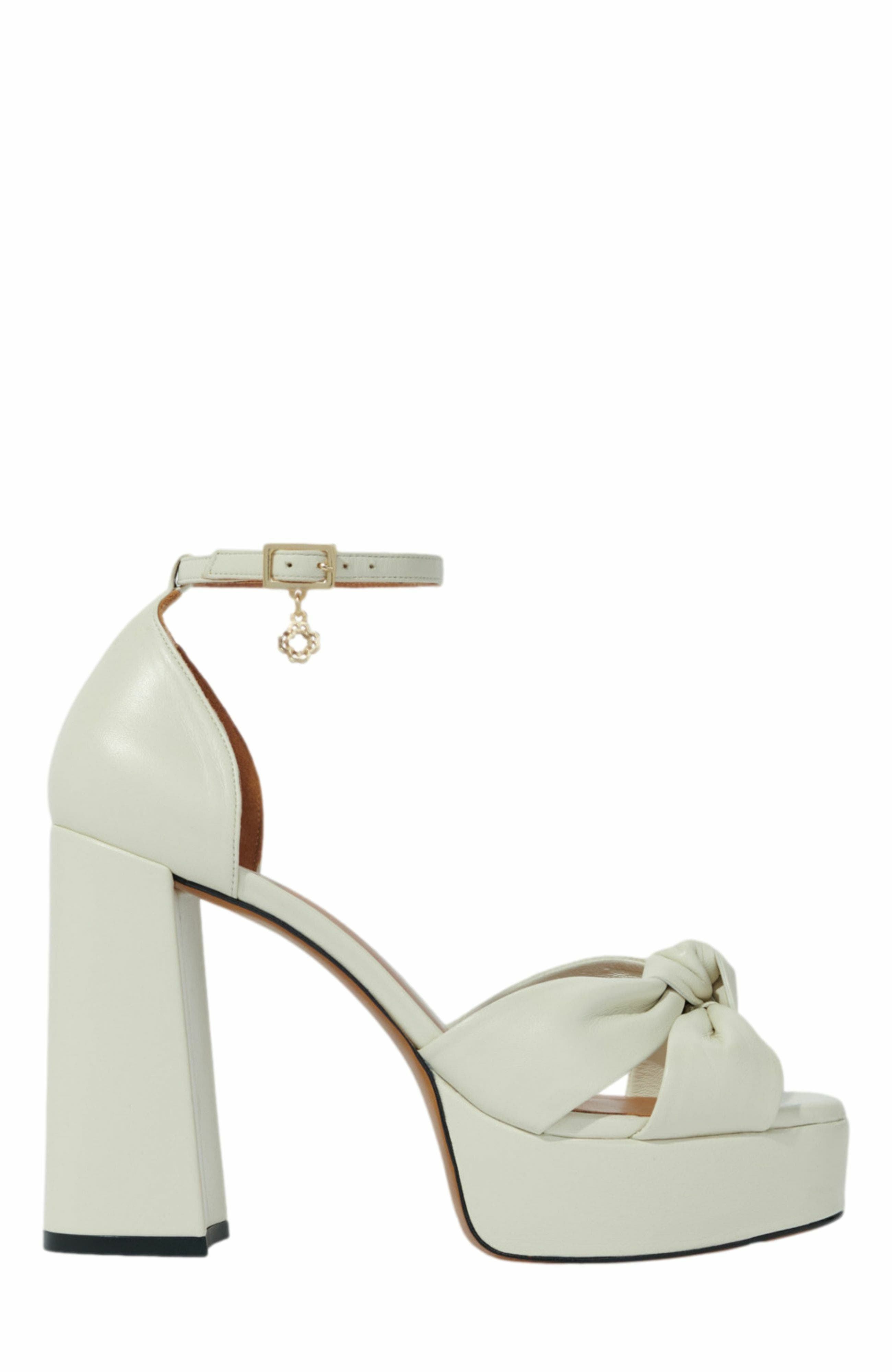 maje Leather platform sandals, Main, color, 