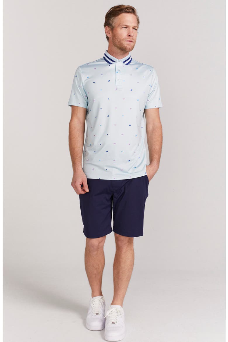 Langham Print Stripe Collar Polo, Alternate, color, BREEZE