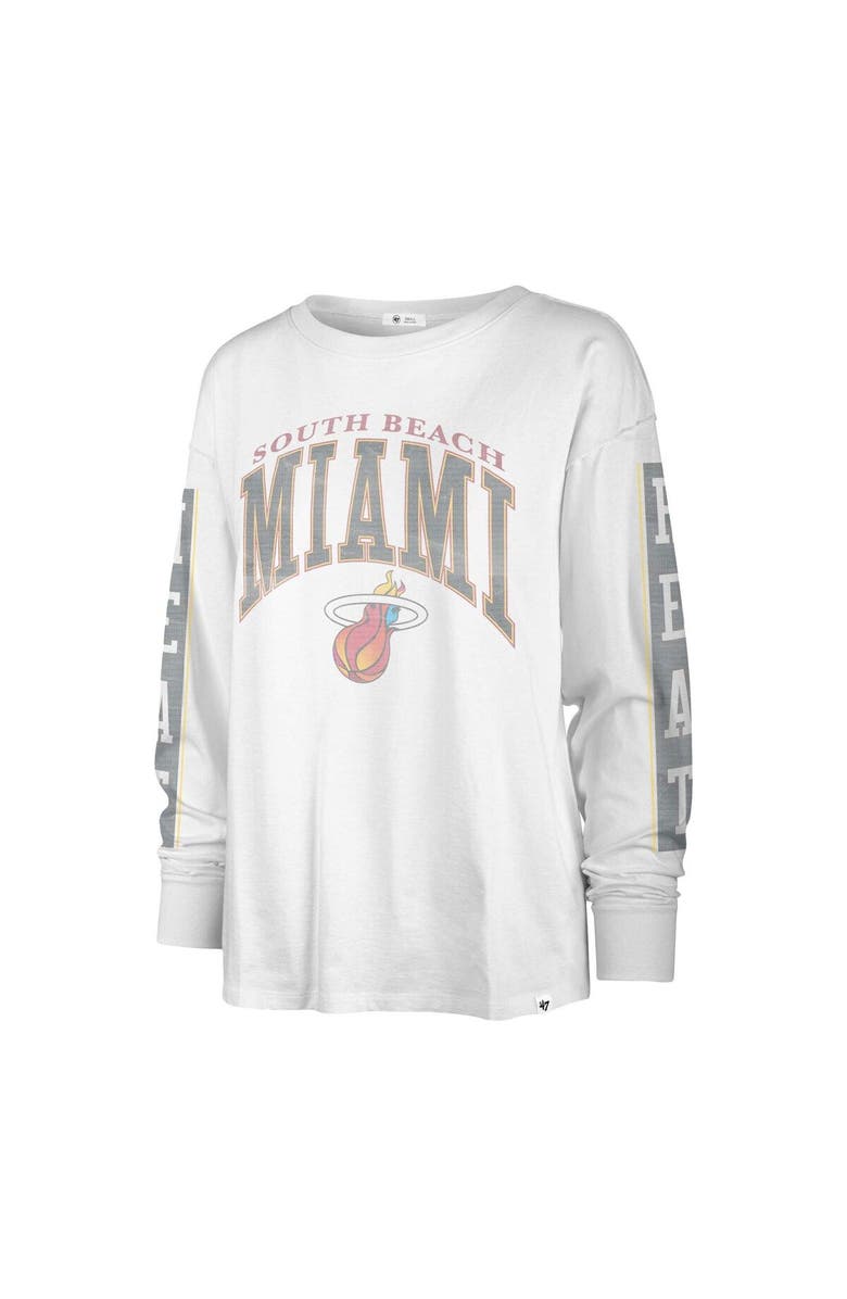 '47 Women's '47 White Miami Heat City Edition SOA Long Sleeve T-Shirt, Alternate, color, 