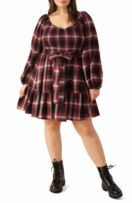 Smocked Plaid Minidress