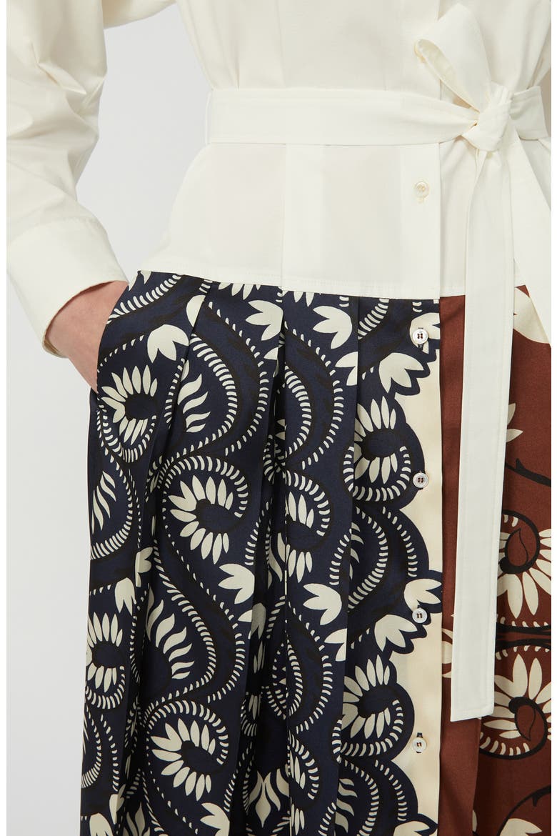 Ondina Long Sleeve Print Shirtdress, Alternate, color, WHITE