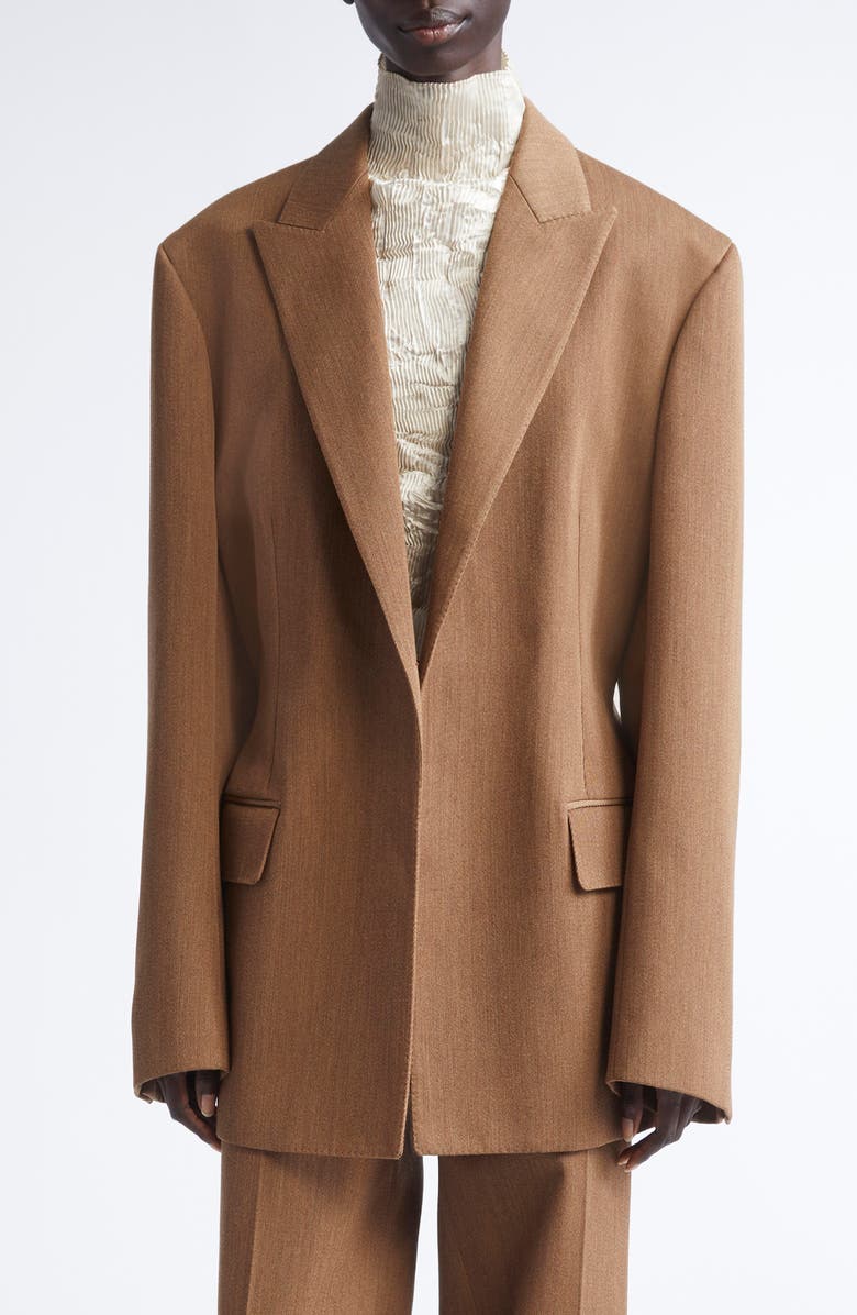 FFORME Malina Tailored Wool Blazer, Main, color, Camel Melange