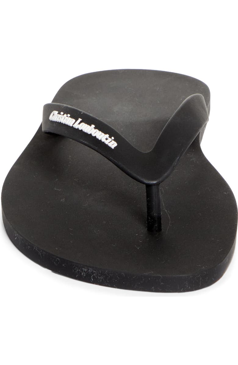 Christian Louboutin Logo Embossed Rubber Flip Flop, Alternate, color, Bk01-Black