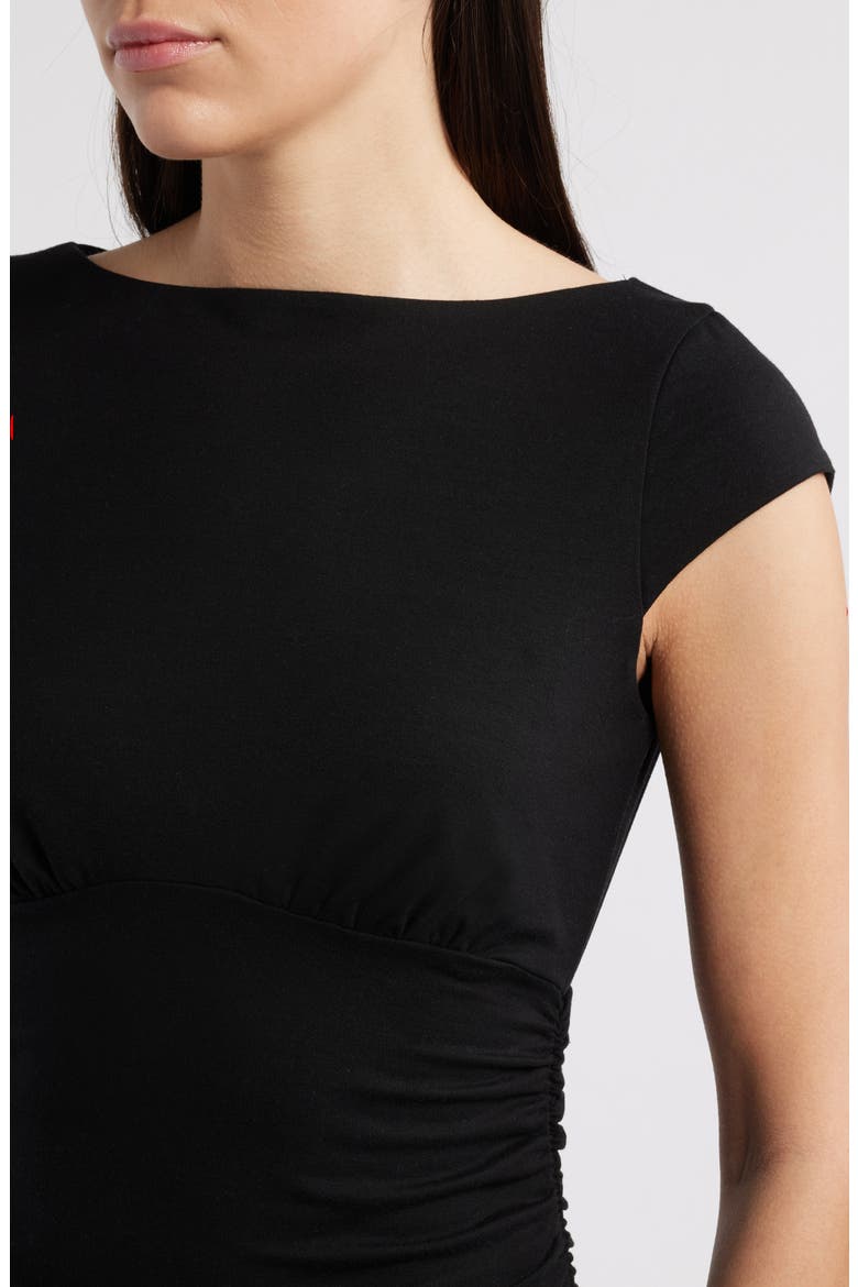 Madelyn Stretch Knit Top, Alternate, color, BLACK