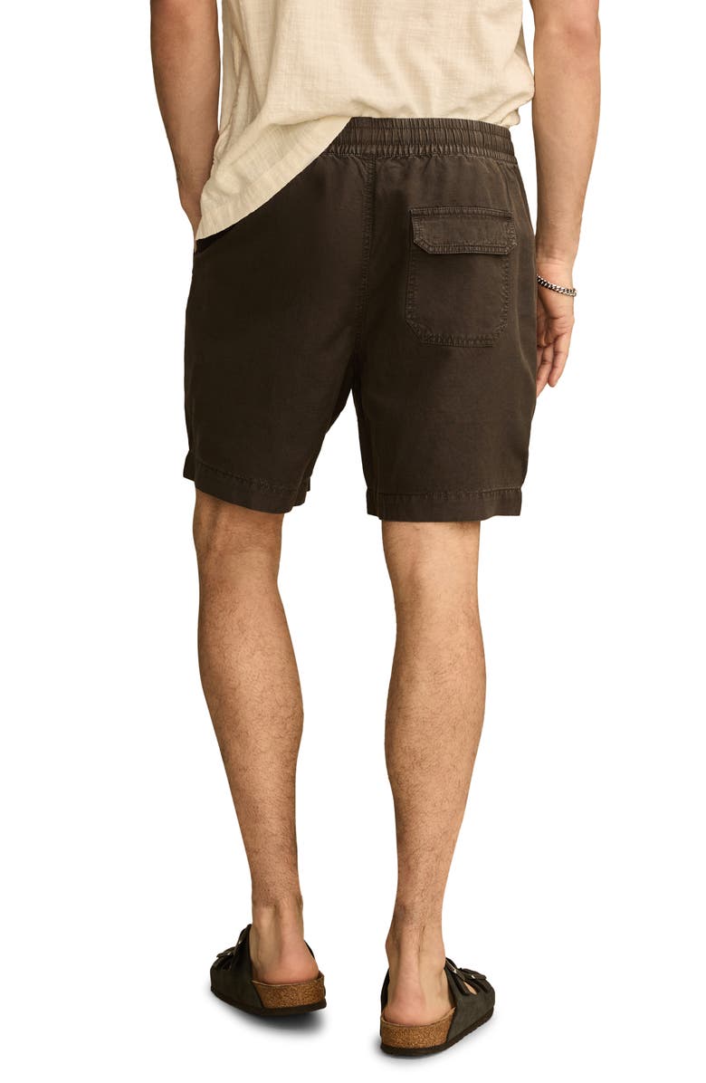 Lucky Brand 7-Inch Drawstring Waist Linen & Cotton Short, Alternate, color, Raven