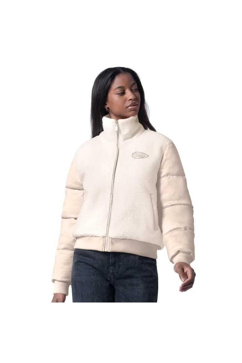 Women's G-III 4Her by Carl Banks  Cream Kansas City Chiefs Cheerleader Sherpa Full-Zip Jacket, Main, color, Cream