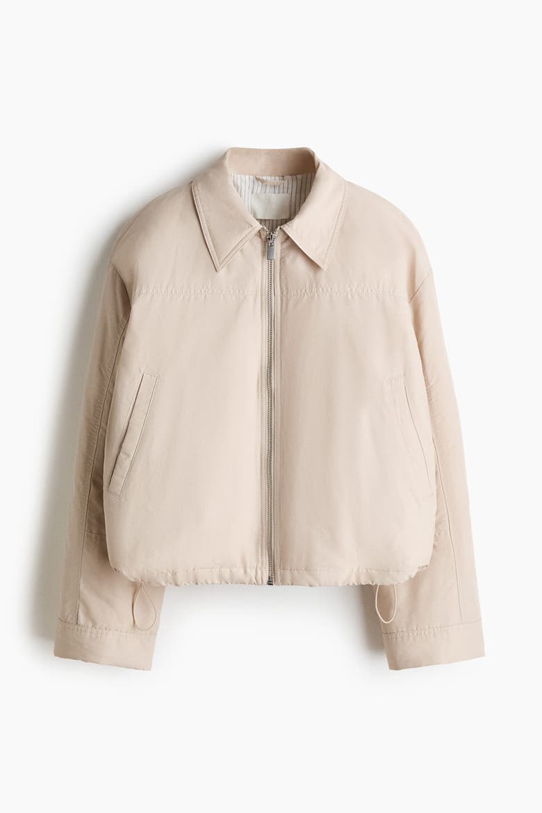 Padded Bomber Jacket, Alternate, color, Light beige
