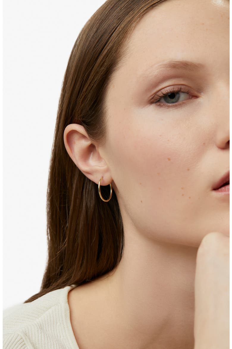 Large Gold Hoop Earrings - Gold Hoops Medium, Alternate, color, Gold