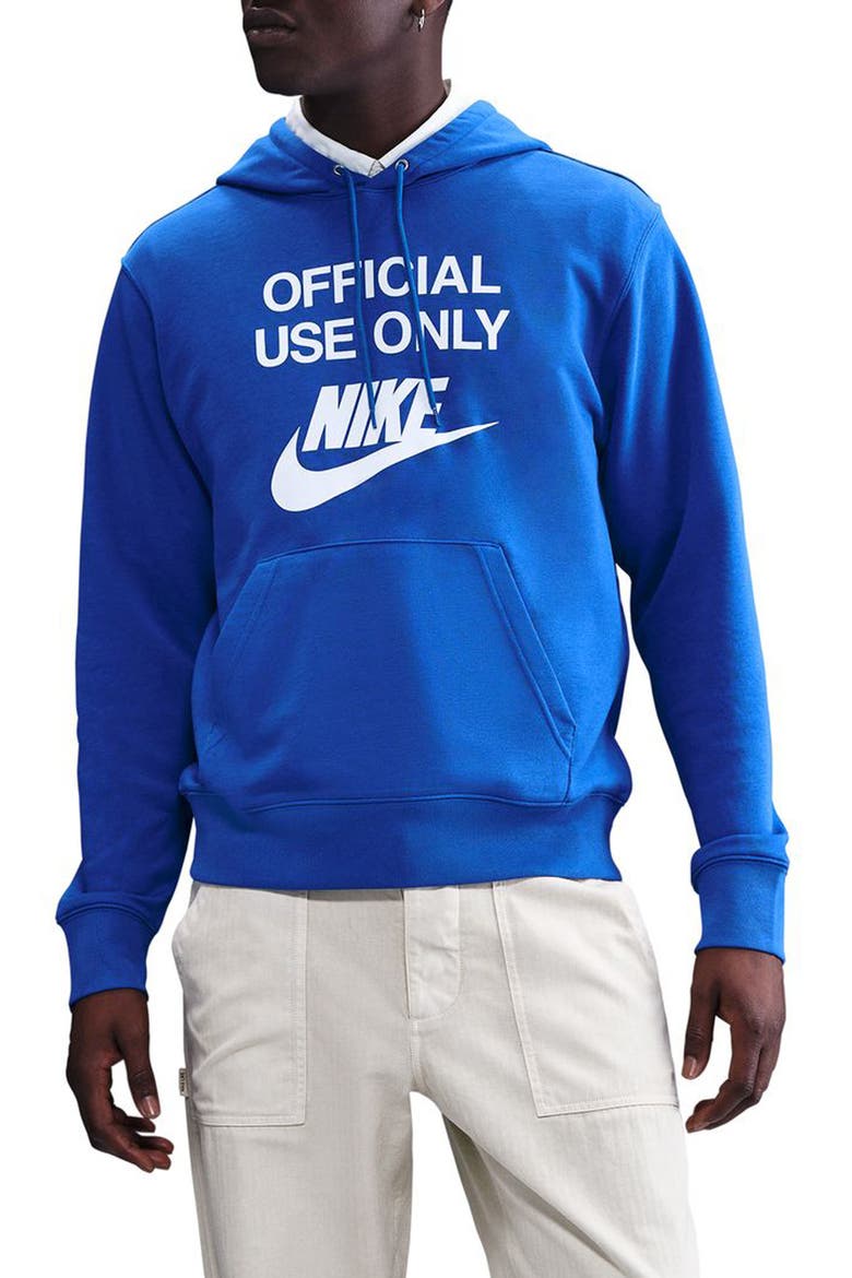 Club French Terry Pullover Hoodie, Main, color, GAME ROYAL/ WHITE