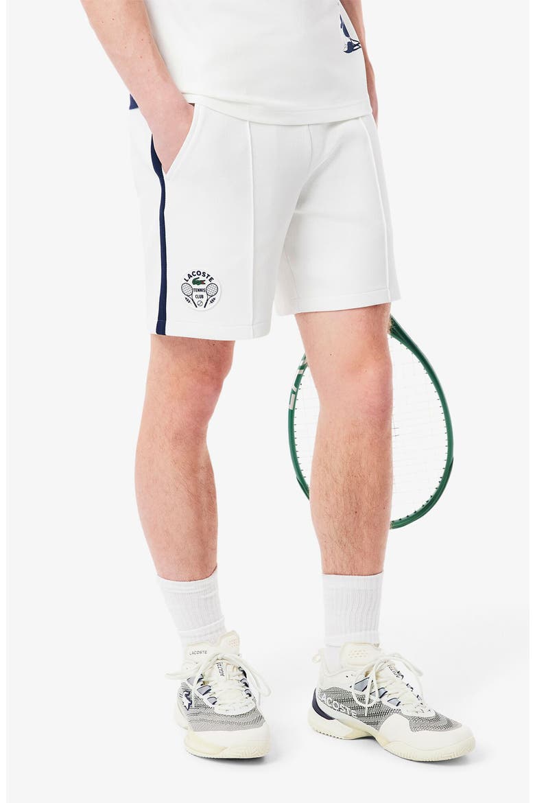 Performance Piqué Tennis Shorts, Main, color, 522 WHITE/ NAVY BLUE