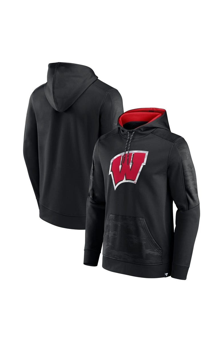 FANATICS Men's Fanatics Branded Black Wisconsin Badgers On The Ball Pullover Hoodie, Main, color, 