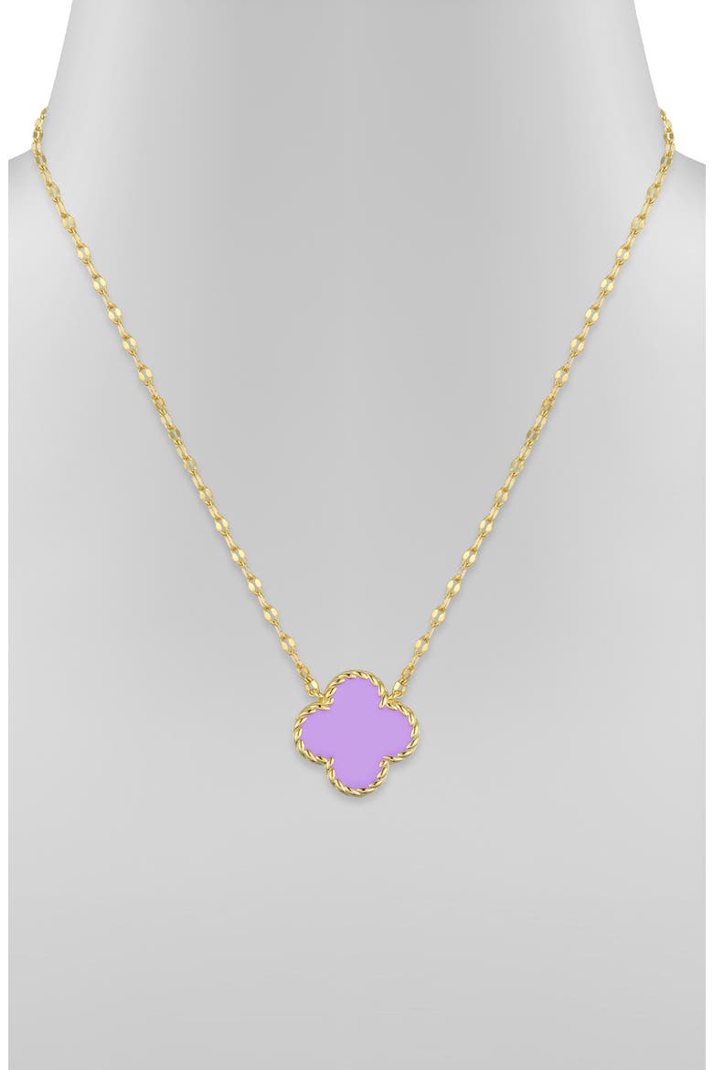 Kids' Clover Pendant Necklace, Alternate, color, PURPLE