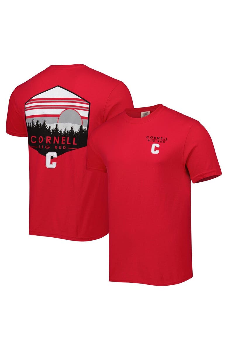IMAGE ONE Men's Red Cornell Big Red Landscape Shield T-Shirt, Main, color, Red