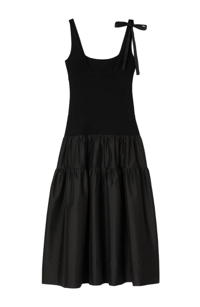 SANDRO Long dual-material dress, Alternate, color, 