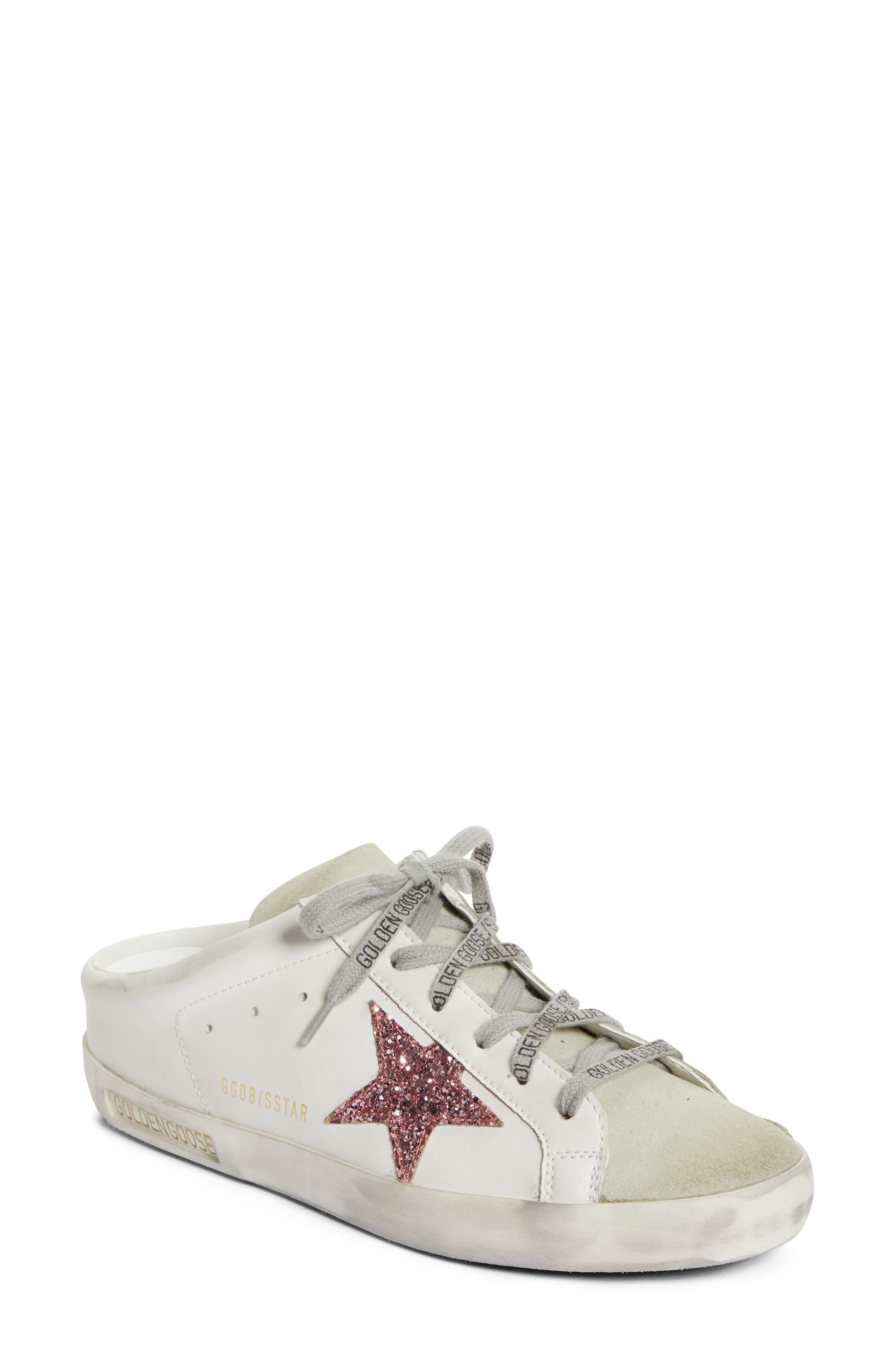 Golden Goose Super-Star Sabot Mule Sneaker, Main, color, White/ Pink