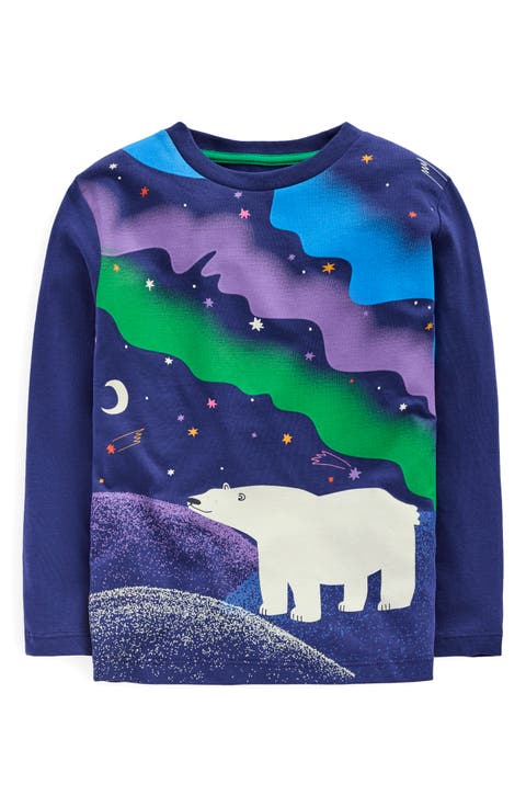 Kids' Long Sleeve Cotton Glow in the Dark Graphic T-Shirt (Toddler & Little Kid)