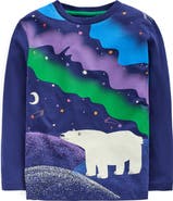 Mini Boden Kids' Long Sleeve Cotton Glow in the Dark Graphic T-Shirt