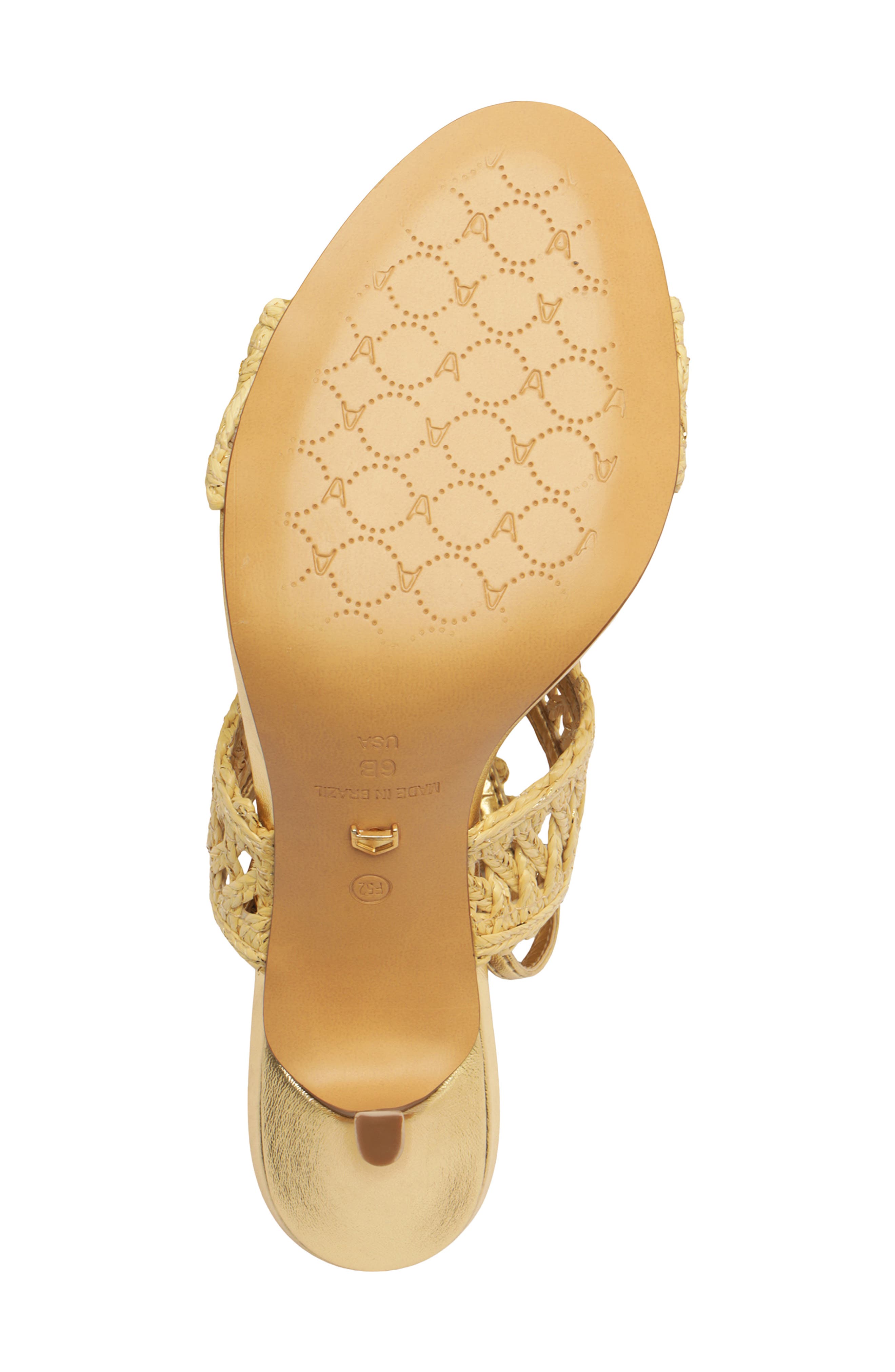 Ciara Ankle Strap Sandal, Alternate, color, BEIGE KNIT/ GOLD