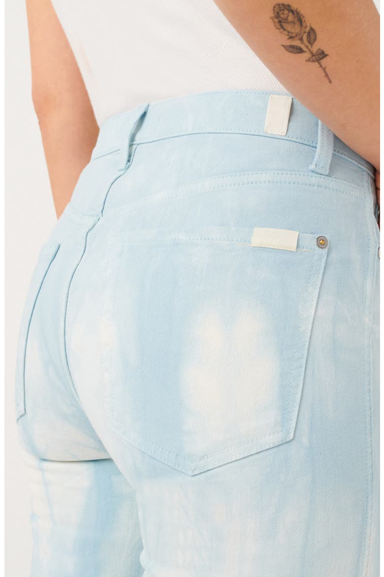 7 For All Mankind® High Waist Crop Straight Leg Jeans, Alternate, color, TIE DYE SKY