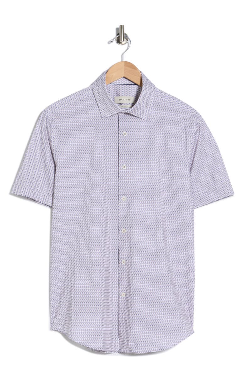 Bugatchi Short Sleeve Woven Shirt, Main, color, Dusty Pink