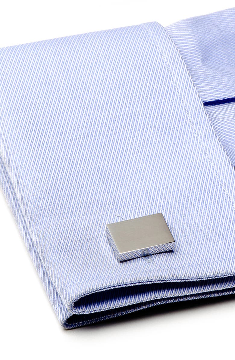 Cufflinks, Inc. Engravable Rectangle Infinity Stainless Steel Cuff Links, Alternate, color,