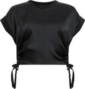 AllSaints Mira Cinched Side Satin T-Shirt