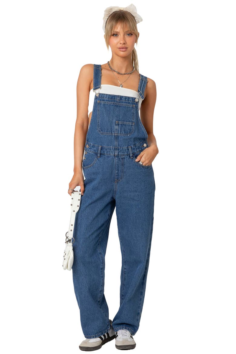 Rosemary Denim Overalls, Alternate, color, BLUE-WASHED
