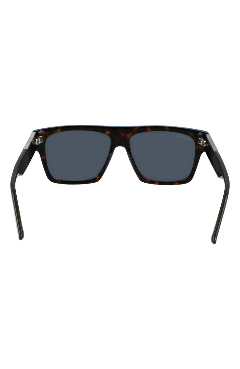 Lacoste 57mm Rectangular Sunglasses, Alternate, color, Dark Havana