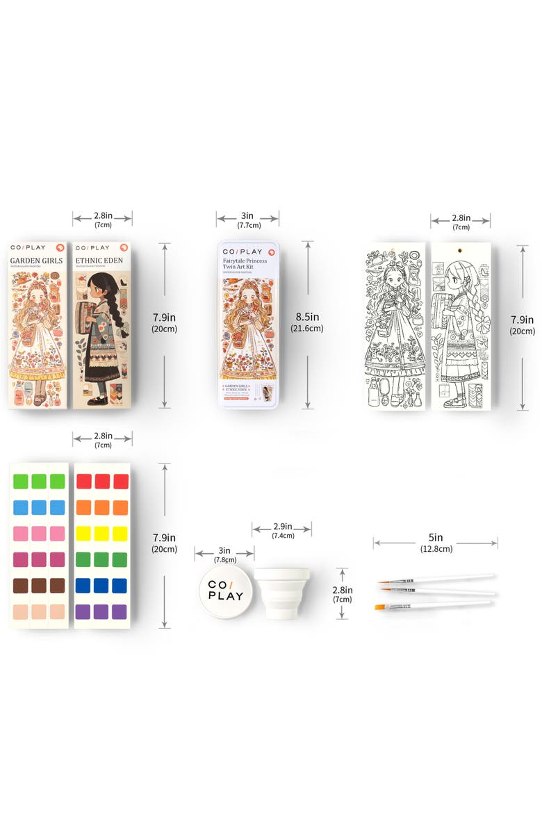 Watercolor Painting Art Kit, Fairytale Princess, Tin Box, Kids 6+, Alternate, color, Multicolored