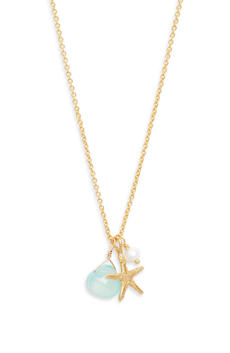 ki-ele Sea Star Cluster Pendant Necklace, Alternate, color, Gold